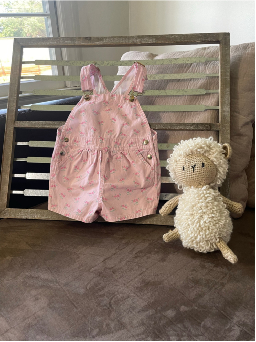 The Beaufort Bonnet Company Pink Floral Channing Choo Choo Shortalls Girls 5 - Picture 3 of 15